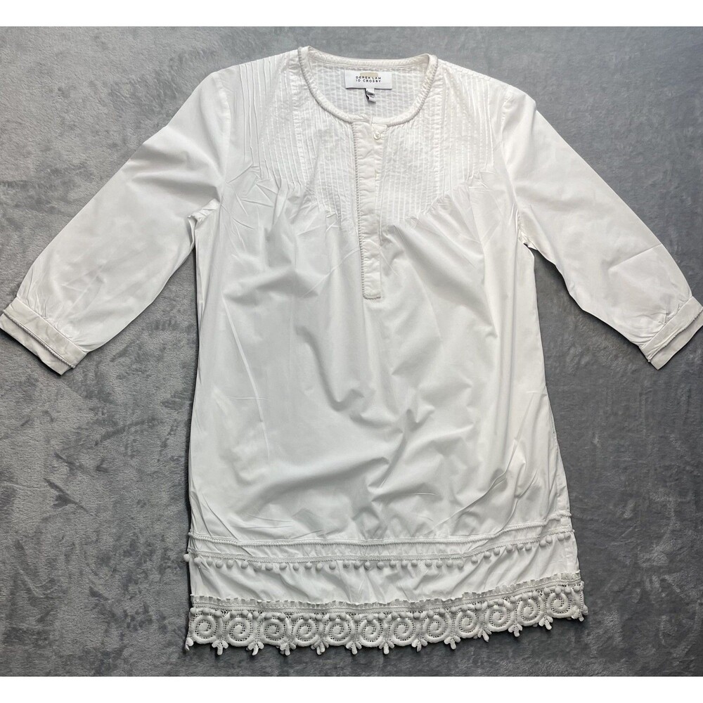 DEREK LAM IO CROSSBY OFF WHITE COTTON DRESS SIZE 8